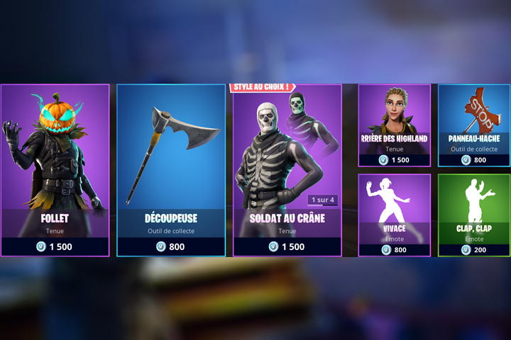 Boutique Fortnite 14 octobre